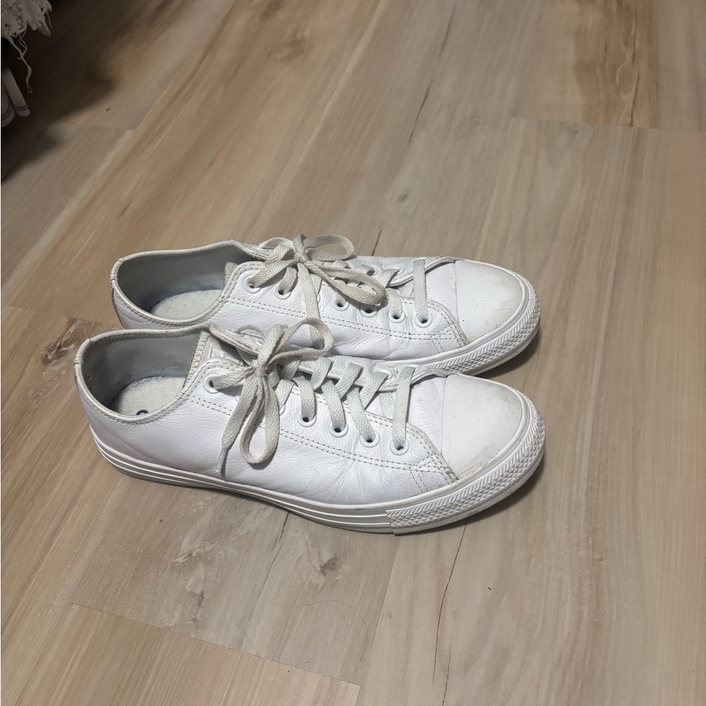 Converse White Leather Low Top Sneakers
